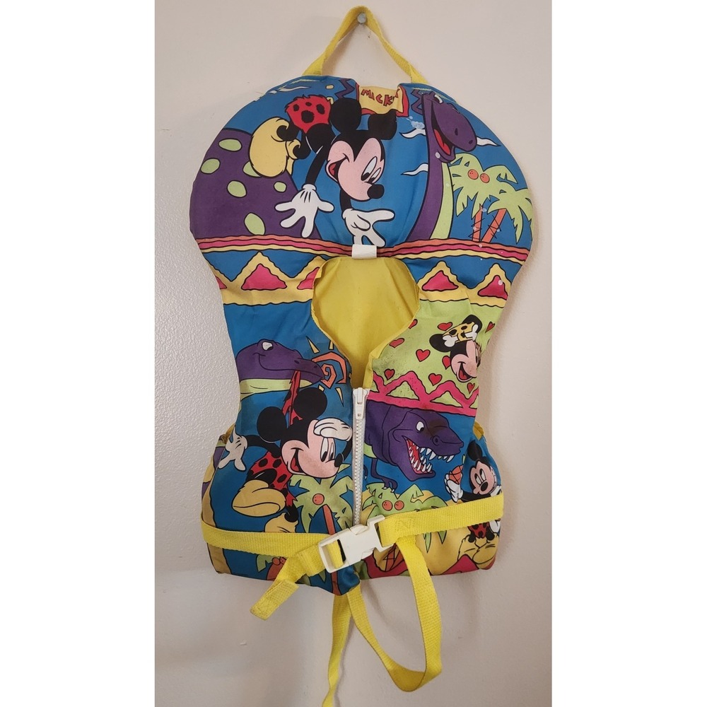 Vintage Mickey Mouse Walt Disney Infant Life Jacket‎ 50 Lbs Made In USA